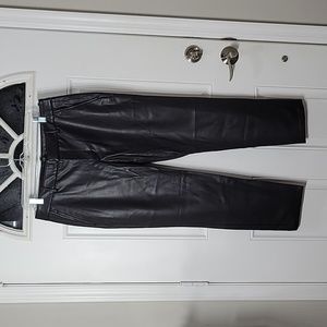Zara Black Cropped Leather Pants